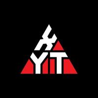 diseño de logotipo de letra de triángulo xyt con forma de triángulo. monograma de diseño de logotipo de triángulo xyt. Plantilla de logotipo de vector de triángulo xyt con color rojo. logotipo triangular xyt logotipo simple, elegante y lujoso.