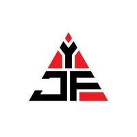 Diseño de logotipo de letra triangular yjf con forma de triángulo. monograma de diseño del logotipo del triángulo yjf. plantilla de logotipo de vector de triángulo yjf con color rojo. logotipo triangular yjf logotipo simple, elegante y lujoso.