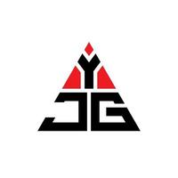 Diseño de logotipo de letra triangular yjg con forma de triángulo. monograma de diseño del logotipo del triángulo yjg. plantilla de logotipo de vector de triángulo yjg con color rojo. logotipo triangular yjg logotipo simple, elegante y lujoso.