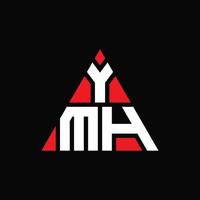 diseño de logotipo de letra de triángulo ymh con forma de triángulo. monograma de diseño de logotipo de triángulo ymh. plantilla de logotipo de vector de triángulo ymh con color rojo. logo triangular ymh logo simple, elegante y lujoso.