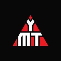 diseño de logotipo de letra de triángulo ymt con forma de triángulo. monograma de diseño de logotipo de triángulo ymt. plantilla de logotipo de vector de triángulo ymt con color rojo. logotipo triangular ymt logotipo simple, elegante y lujoso.