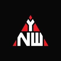 diseño de logotipo de letra de triángulo ynw con forma de triángulo. monograma de diseño de logotipo de triángulo ynw. plantilla de logotipo de vector de triángulo ynw con color rojo. logotipo triangular ynw logotipo simple, elegante y lujoso.