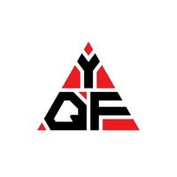 diseño de logotipo de letra triangular yqf con forma de triángulo. monograma de diseño de logotipo de triángulo yqf. plantilla de logotipo de vector de triángulo yqf con color rojo. logotipo triangular yqf logotipo simple, elegante y lujoso.