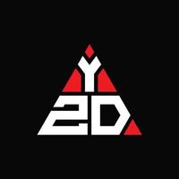 Diseño de logotipo de letra triangular yzd con forma de triángulo. monograma de diseño del logotipo del triángulo yzd. plantilla de logotipo de vector de triángulo yzd con color rojo. logotipo triangular yzd logotipo simple, elegante y lujoso.