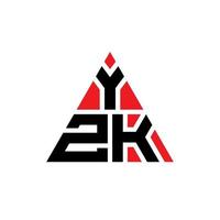 diseño de logotipo de letra de triángulo yzk con forma de triángulo. monograma de diseño del logotipo del triángulo yzk. plantilla de logotipo de vector de triángulo yzk con color rojo. logotipo triangular yzk logotipo simple, elegante y lujoso.