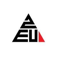 ZEU triangle letter logo design with triangle shape. ZEU triangle logo design monogram. ZEU triangle vector logo template with red color. ZEU triangular logo Simple, Elegant, and Luxurious Logo.