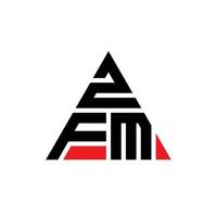 diseño de logotipo de letra triangular zfm con forma de triángulo. monograma de diseño de logotipo de triángulo zfm. plantilla de logotipo de vector de triángulo zfm con color rojo. logotipo triangular zfm logotipo simple, elegante y lujoso.