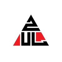 diseño de logotipo de letra de triángulo zul con forma de triángulo. monograma de diseño del logotipo del triángulo zul. plantilla de logotipo de vector de triángulo zul con color rojo. logo triangular zul logo simple, elegante y lujoso.