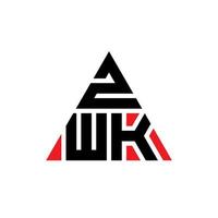 diseño de logotipo de letra triangular zwk con forma de triángulo. monograma de diseño del logotipo del triángulo zwk. plantilla de logotipo de vector de triángulo zwk con color rojo. logotipo triangular zwk logotipo simple, elegante y lujoso.