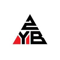 ZYB triangle letter logo design with triangle shape. ZYB triangle logo design monogram. ZYB triangle vector logo template with red color. ZYB triangular logo Simple, Elegant, and Luxurious Logo.