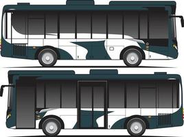 mini bus con librea simple vector