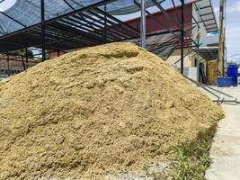 pile of sand material for construction work building and house photo