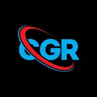 logotipo de cgr. carta cgr. diseño del logotipo de la letra cgr. logotipo de las iniciales cgr vinculado con el círculo y el logotipo del monograma en mayúsculas. tipografía cgr para tecnología, negocios y marca inmobiliaria. vector