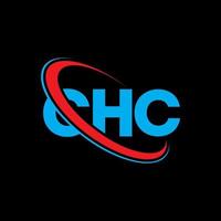 logotipo de chc. carta chc. diseño del logotipo de la letra chc. logotipo de las iniciales chc vinculado con un círculo y un logotipo de monograma en mayúsculas. tipografía chc para tecnología, negocios y marca inmobiliaria. vector