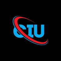 logotipo de ciu. carta ciu. diseño del logotipo de la letra ciu. logotipo de ciu de iniciales vinculado con círculo y logotipo de monograma en mayúsculas. tipografía ciu para tecnología, negocios y marca inmobiliaria. vector