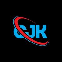 logotipo de cjk. letra cjk. diseño del logotipo de la letra cjk. logotipo de cjk de iniciales vinculado con círculo y logotipo de monograma en mayúsculas. tipografía cjk para tecnología, negocios y marca inmobiliaria. vector