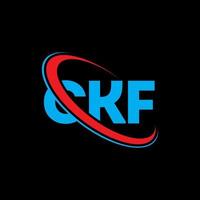 logotipo de ckf. letra ckf. diseño del logotipo de la letra ckf. Logotipo de iniciales ckf vinculado con círculo y logotipo de monograma en mayúsculas. Tipografía ckf para tecnología, negocios y marca inmobiliaria. vector