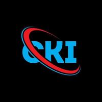 logotipo de ki. letra cki. diseño del logotipo de la letra cki. logotipo de cki de iniciales vinculado con círculo y logotipo de monograma en mayúsculas. tipografía cki para tecnología, negocios y marca inmobiliaria. vector