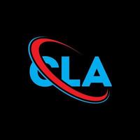 logotipo de cla. carta cla. diseño del logotipo de la letra cla. logotipo de las iniciales cla vinculado con el círculo y el logotipo del monograma en mayúsculas. tipografía cla para tecnología, negocios y marca inmobiliaria. vector