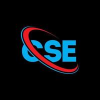 logotipo de cse. carta cse. diseño del logotipo de la letra cse. logotipo de cse de iniciales vinculado con círculo y logotipo de monograma en mayúsculas. tipografía cse para tecnología, negocios y marca inmobiliaria. vector