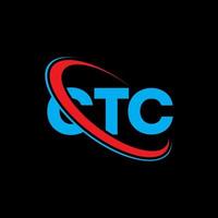 logotipo de ctc. carta ctc. diseño del logotipo de la letra ctc. logotipo de iniciales ctc vinculado con círculo y logotipo de monograma en mayúsculas. tipografía ctc para tecnología, negocios y marca inmobiliaria. vector