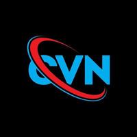 CVN logo. CVN letter. CVN letter logo design. Initials CVN logo linked with circle and uppercase monogram logo. CVN typography for technology, business and real estate brand. vector