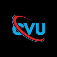 CVU logo. CVU letter. CVU letter logo design. Initials CVU logo linked with circle and uppercase monogram logo. CVU typography for technology, business and real estate brand. vector