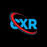 CXR logo. CXR letter. CXR letter logo design. Initials CXR logo linked with circle and uppercase monogram logo. CXR typography for technology, business and real estate brand. vector