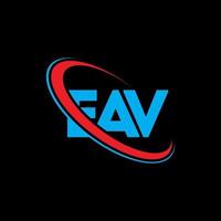 EAV logo. EAV letter. EAV letter logo design. Initials EAV logo linked with circle and uppercase monogram logo. EAV typography for technology, business and real estate brand. vector