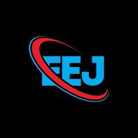 logotipo de eej. eej carta. diseño del logotipo de la letra eej. logotipo de iniciales eej vinculado con círculo y logotipo de monograma en mayúsculas. tipografía eej para tecnología, negocios y marca inmobiliaria. vector