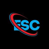 ESC logo. ESC letter. ESC letter logo design. Initials ESC logo linked with circle and uppercase monogram logo. ESC typography for technology, business and real estate brand. vector