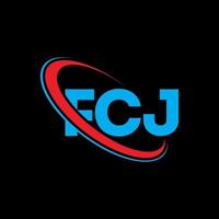 FCJ logo. FCJ letter. FCJ letter logo design. Initials FCJ logo linked with circle and uppercase monogram logo. FCJ typography for technology, business and real estate brand. vector