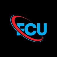 logotipo de fcu. carta fcu. diseño del logotipo de la letra fcu. logotipo de las iniciales fcu vinculado con un círculo y un logotipo de monograma en mayúsculas. tipografía fcu para tecnología, negocios y marca inmobiliaria. vector