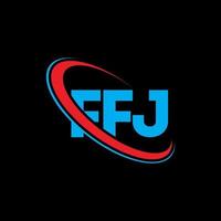 logotipo de ffj. carta ffj. diseño del logotipo de la letra ffj. logotipo de iniciales ffj vinculado con círculo y logotipo de monograma en mayúsculas. tipografía ffj para tecnología, negocios y marca inmobiliaria. vector