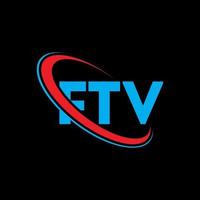 logotipo de ftv. carta ftv. diseño del logotipo de la letra ftv. logotipo de ftv de iniciales vinculado con círculo y logotipo de monograma en mayúsculas. tipografía ftv para tecnología, negocios y marca inmobiliaria. vector