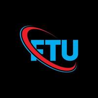 logotipo de ftu. carta ftu. diseño del logotipo de la letra ftu. logotipo de las iniciales ftu vinculado con el círculo y el logotipo del monograma en mayúsculas. tipografía ftu para tecnología, negocios y marca inmobiliaria. vector