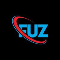 logotipo de fuz letra fuz diseño de logotipo de letra fuz. logotipo de fuz de iniciales vinculado con círculo y logotipo de monograma en mayúsculas. tipografía fuz para tecnología, negocios y marca inmobiliaria. vector