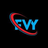 FVY logo. FVY letter. FVY letter logo design. Initials FVY logo linked with circle and uppercase monogram logo. FVY typography for technology, business and real estate brand. vector