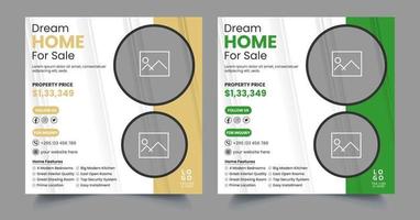 Real estate social media template vector