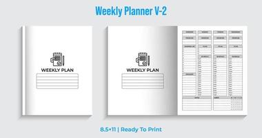 planificador semanal editable, calendario 2023 vector