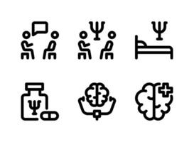 Simple Set of Mental Health Related Vector Line Icons