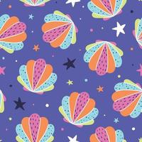Seashell seamless pattern. Sea pattern. Seashells background vector
