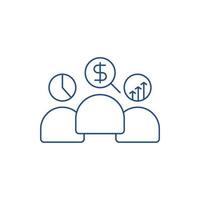 business financial management team icon vector