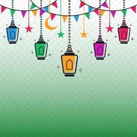 Unique Islamic Lantern Decoration Ornaments Design vector