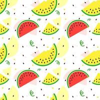 red and yellow watermelon pattern vector
