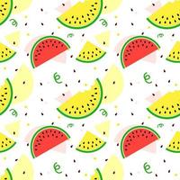 red and yellow watermelon pattern vector