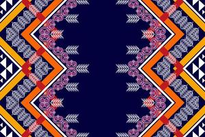 diseño de patrones sin fisuras étnicos ikat. alfombra de tela azteca adornos de mandala decoraciones textiles papel tapiz. motivo tribal boho nativo pavo tradicional bordado vector