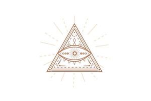 Sacred mystical god all seeing eye illuminati symbol illustration sacred geometry