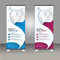 Roll up  banner design template, modern x-banner design vector