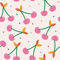 Cherry pattern. Cherry seamless pattern. Fruit pattern. Cherry background. vector